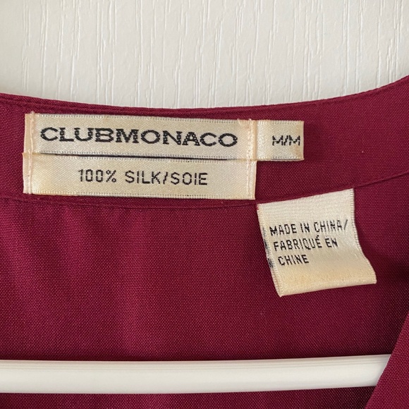 Club Monaco Silk Tunic in Wine Color - Picture 2 of 3